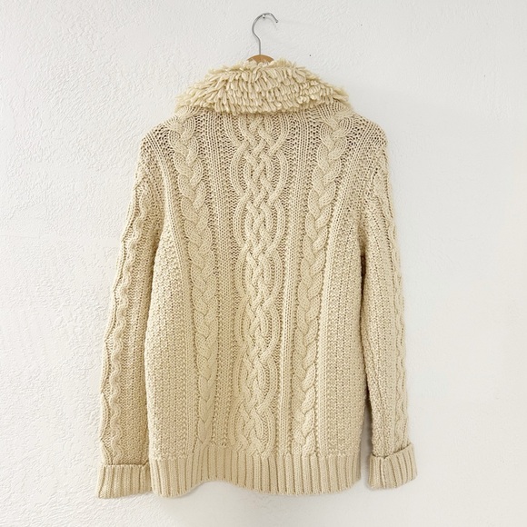 Anthropologie Moth Cozy Cream Cable Knit Sweater - Picture 5 of 15